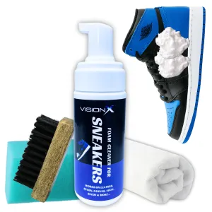 Foam Cleaner for Sneakers, Jordan Shoes, Athletic Shoes and More - Best Shoe Cleaner kit - VisionX
