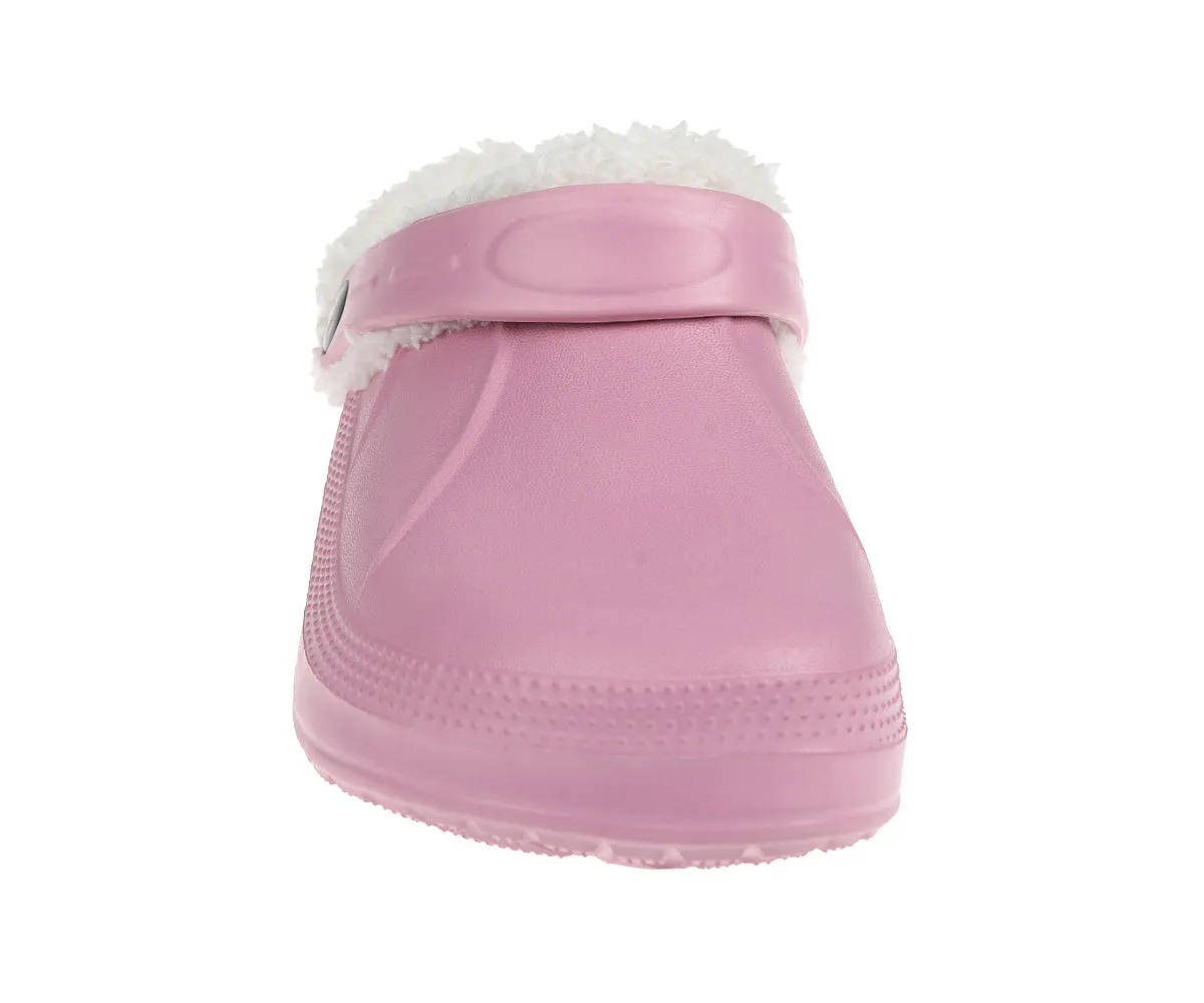 FOAMWALK Girl's Cutie Lightweight Classic Solid Sherpa-Lined Furry Clog - Warm Fleece & Stylish Clogs for Girls