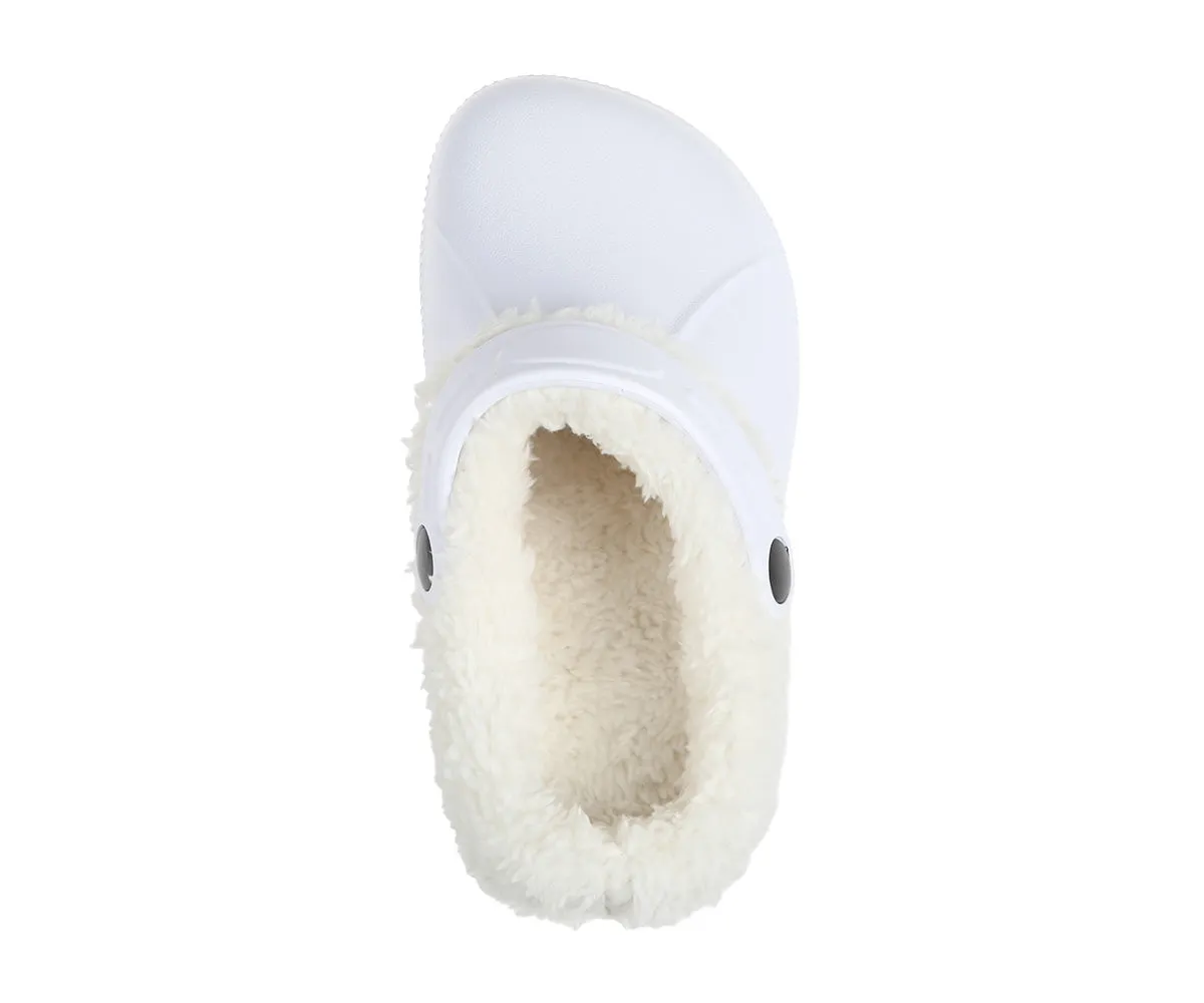 FOAMWALK Girl's Cutie Lightweight Classic Solid Sherpa-Lined Furry Clog - Warm Fleece & Stylish Clogs for Girls
