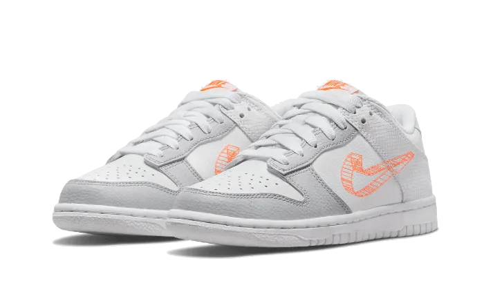 Dunk Low 3D Swoosh White Grey Daily Wear Shoes gym floor