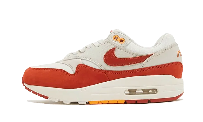 Air Max 1 Rugged Orange running in morning Performance Mode