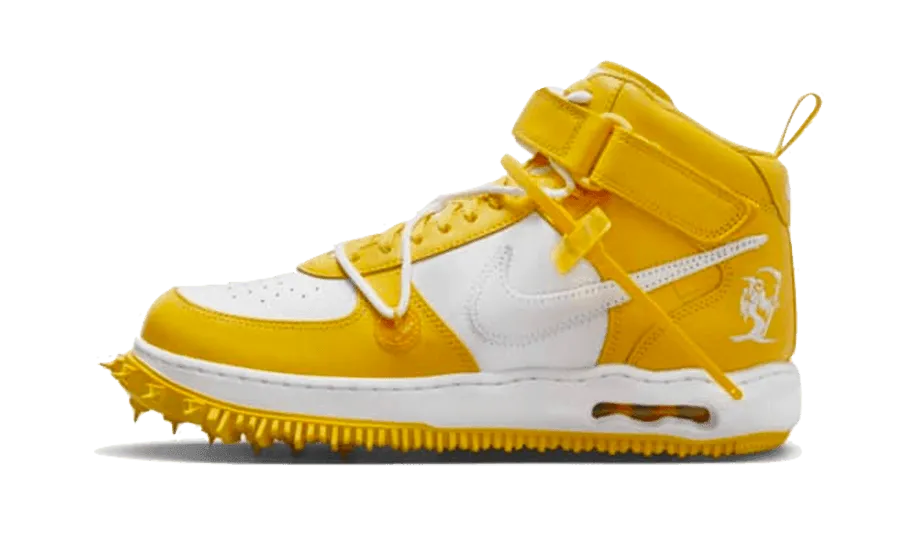 molded insole running shoes daily wearers Air Force 1 Mid SP Off-White Varsity Maize