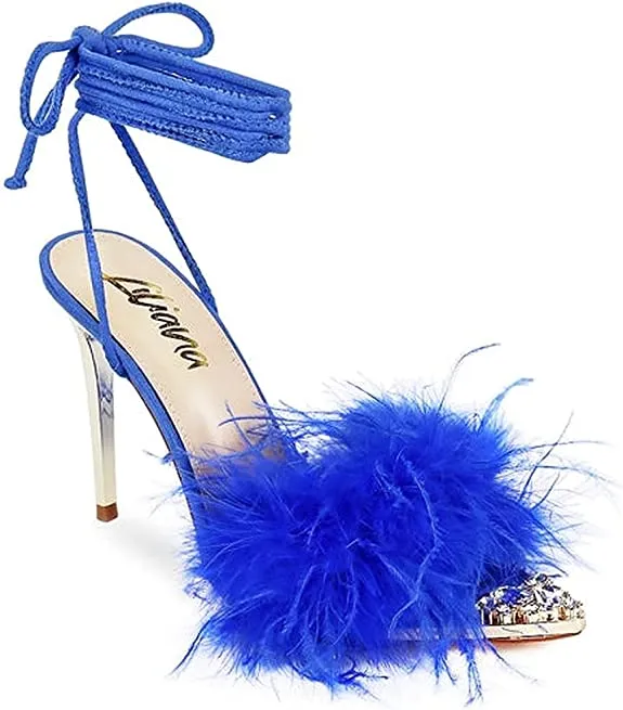 Fur Pointy Toe Heels Manson-2 by Liliana