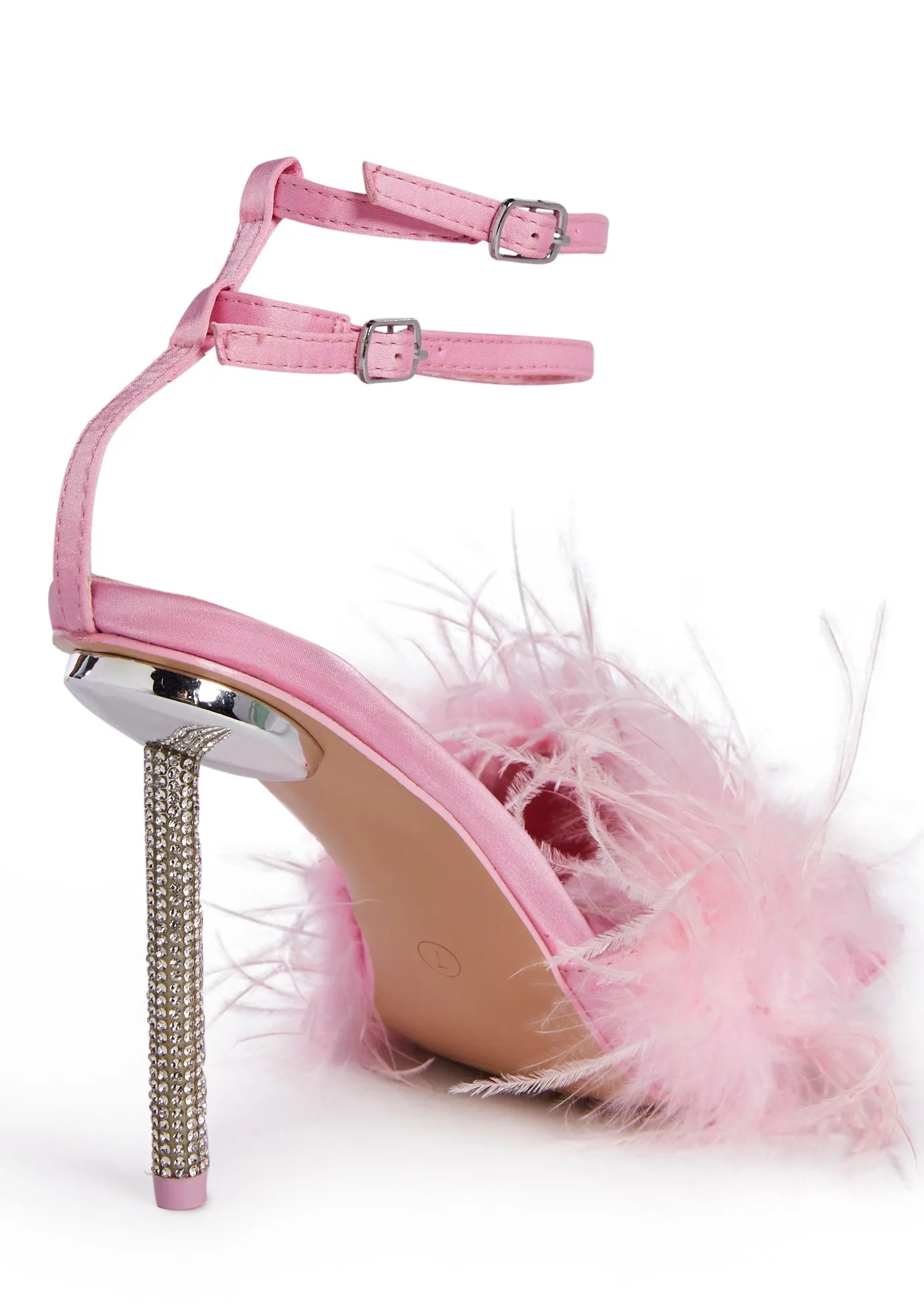 Fuzz Peep Toe Heels- Pink