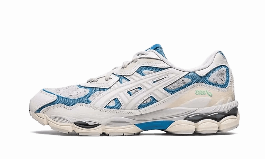 Gel-NYC White Dolphin Blue adjustable - straps shoes