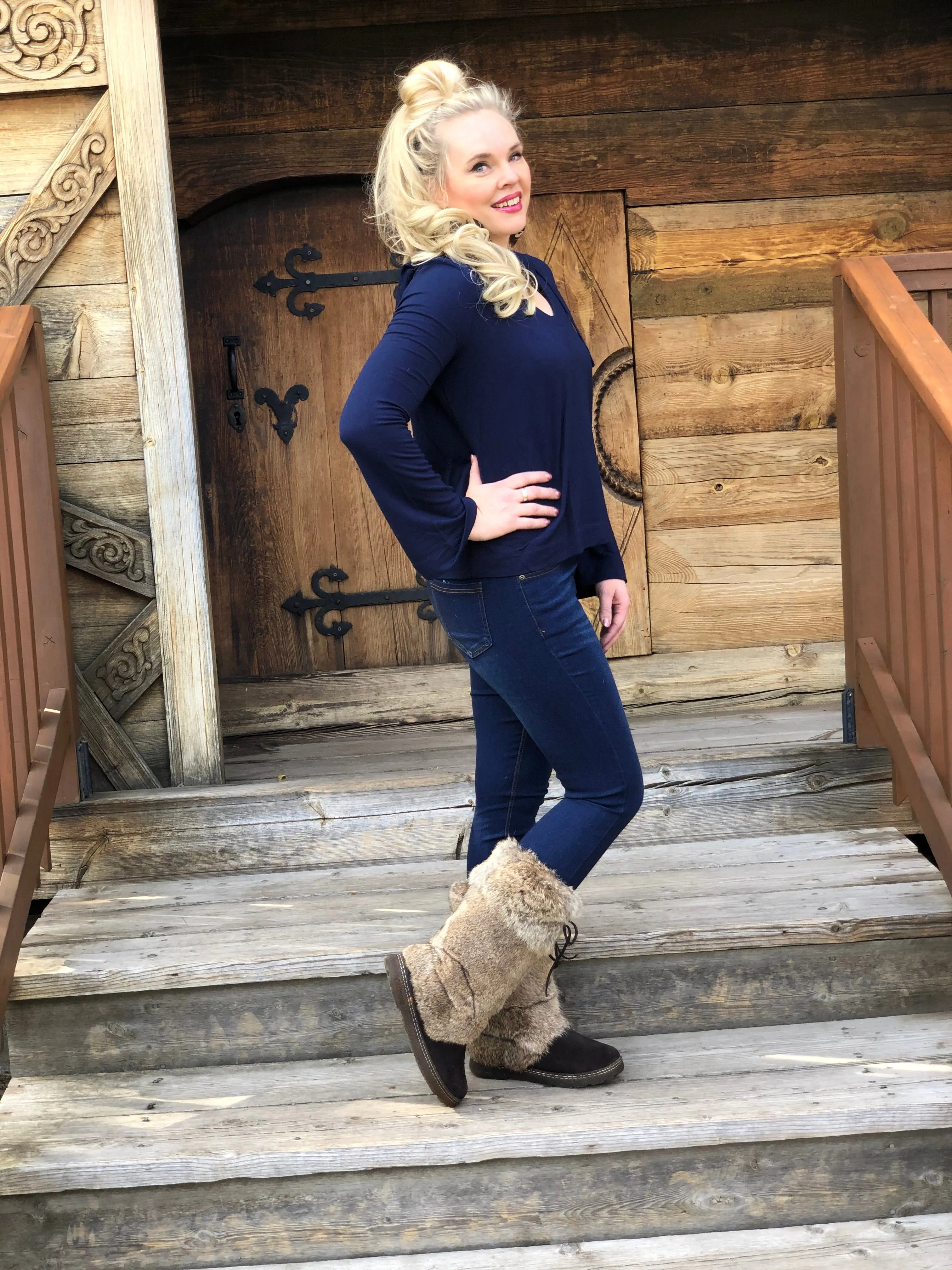 Genuine Rabbit Fur Boots - 2 Colors