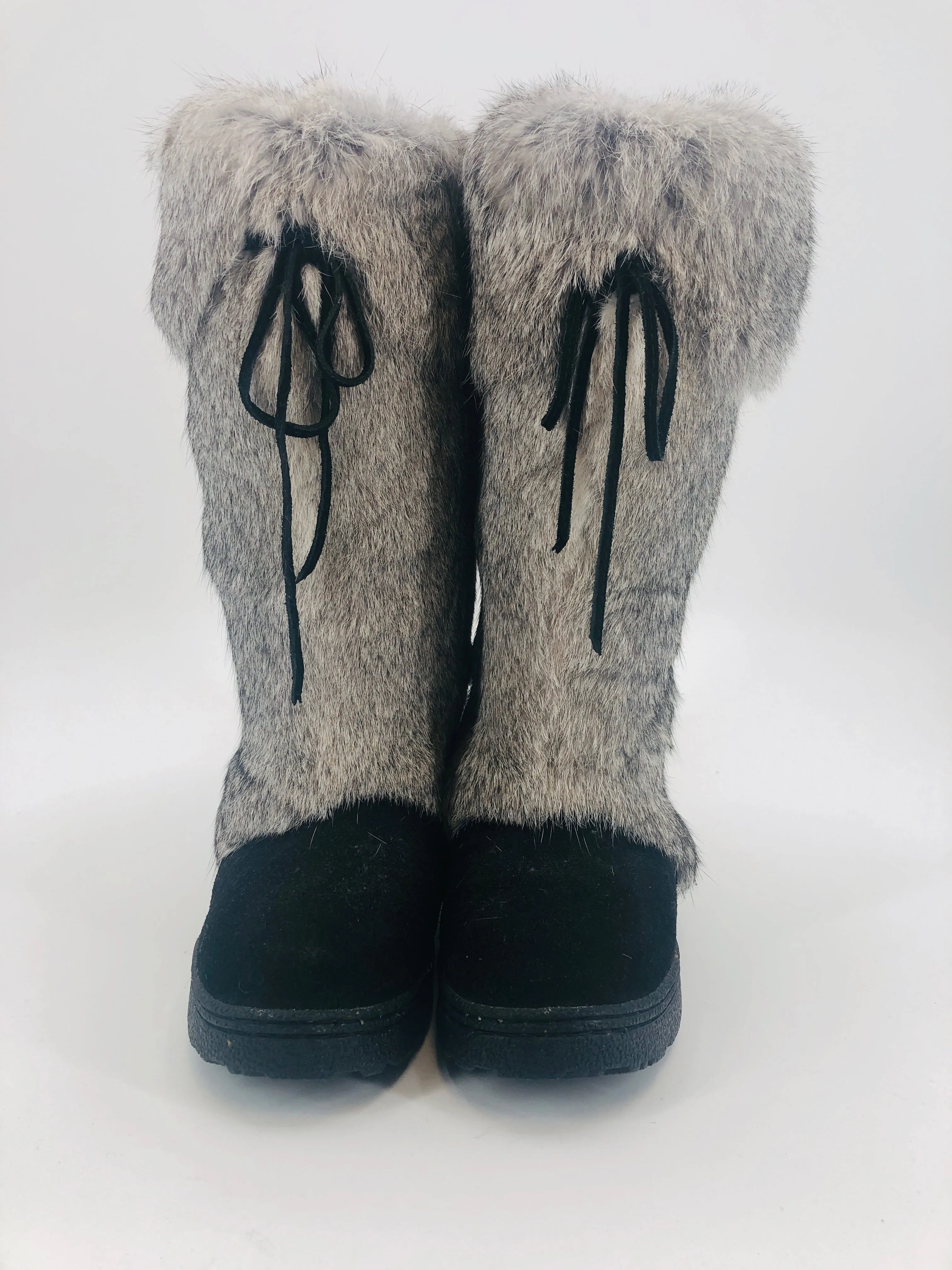 Genuine Rabbit Fur Boots - 2 Colors