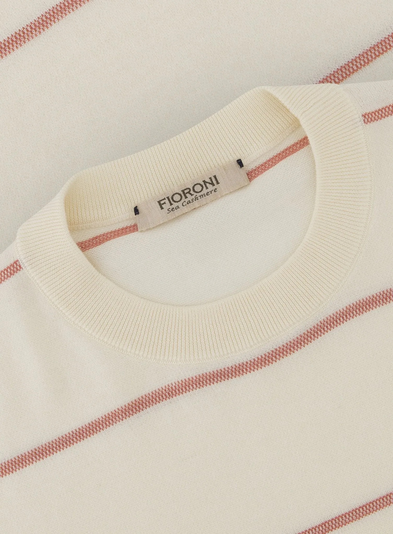 Gestreept t-shirt van katoen en cashmere