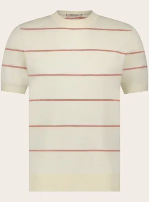 Gestreept t-shirt van katoen en cashmere