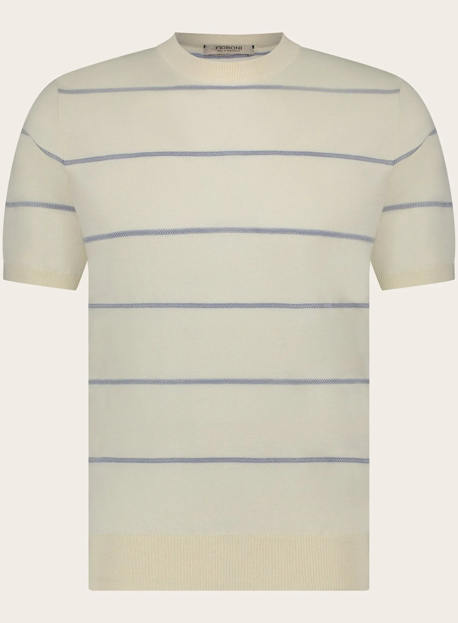 Gestreept t-shirt van katoen en cashmere