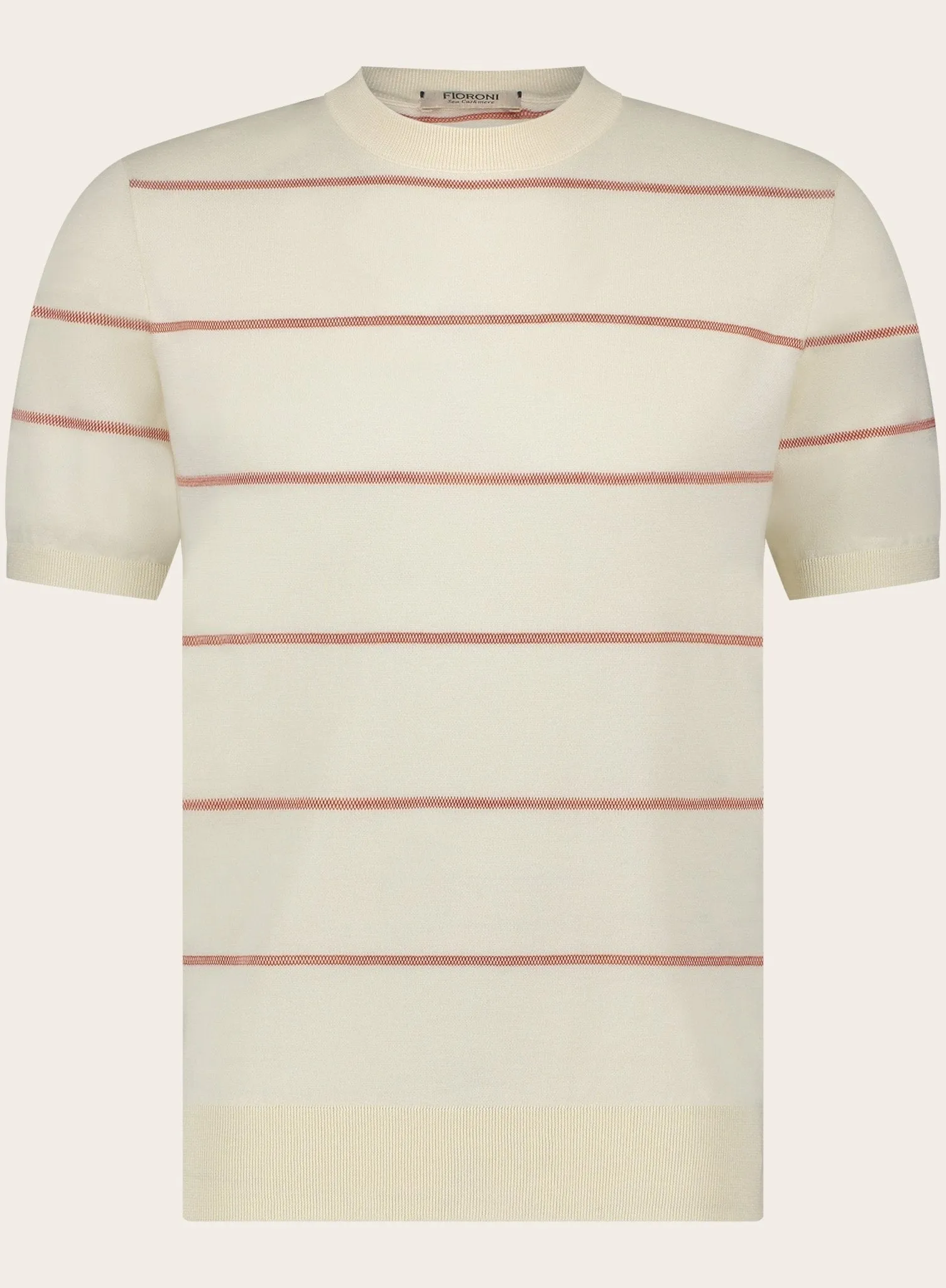 Gestreept t-shirt van katoen en cashmere