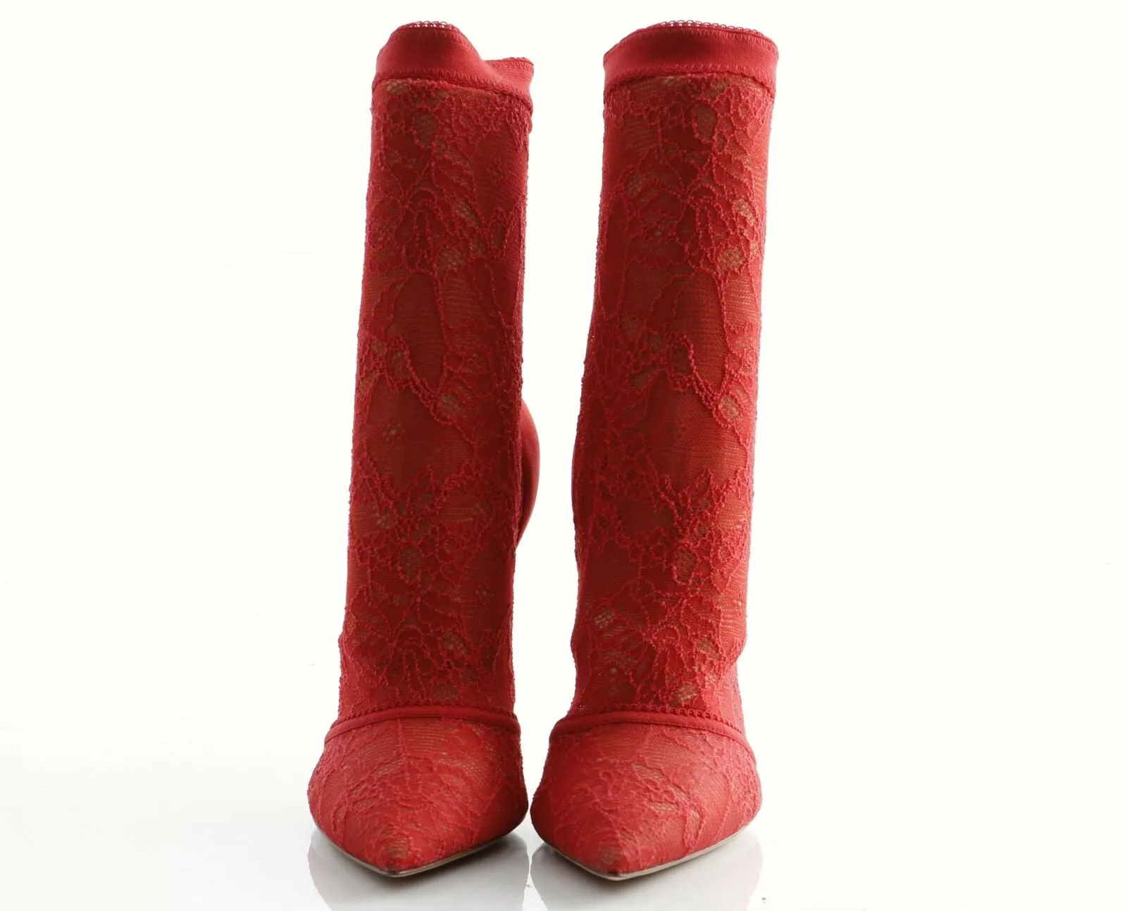 GIANVITO ROSSI BRINN STRETCH LACE ANKLE BOOTS