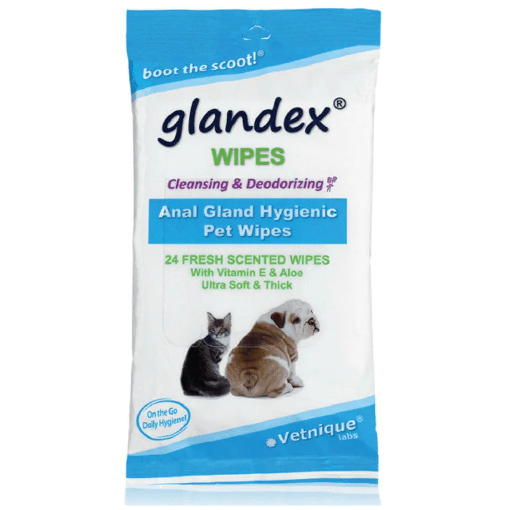 Glandex Anal Rear End Gland Hygienic Pet Wipes for Cats and Dogs
