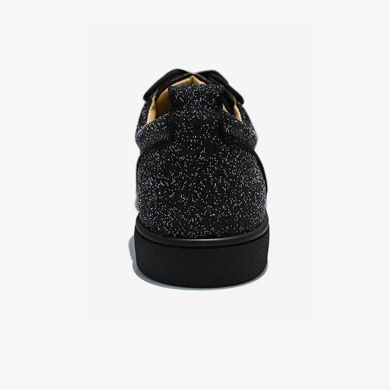 Glitter Rhinestone Sneakers With Spikes