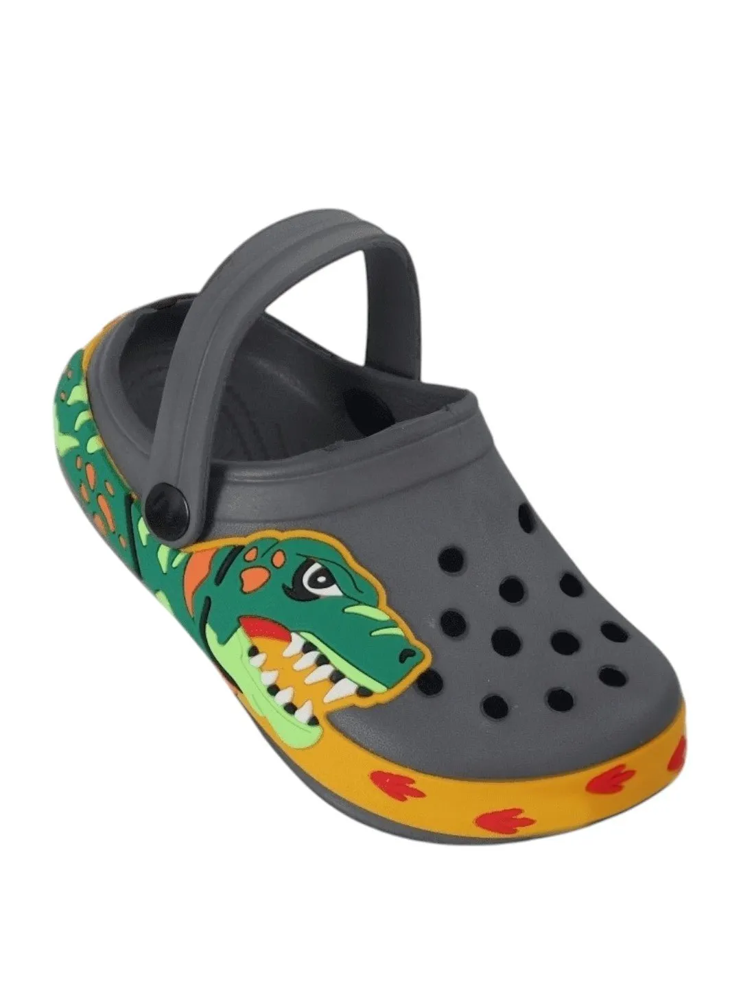 Go Wild with Grey Dino Clogs for Kids