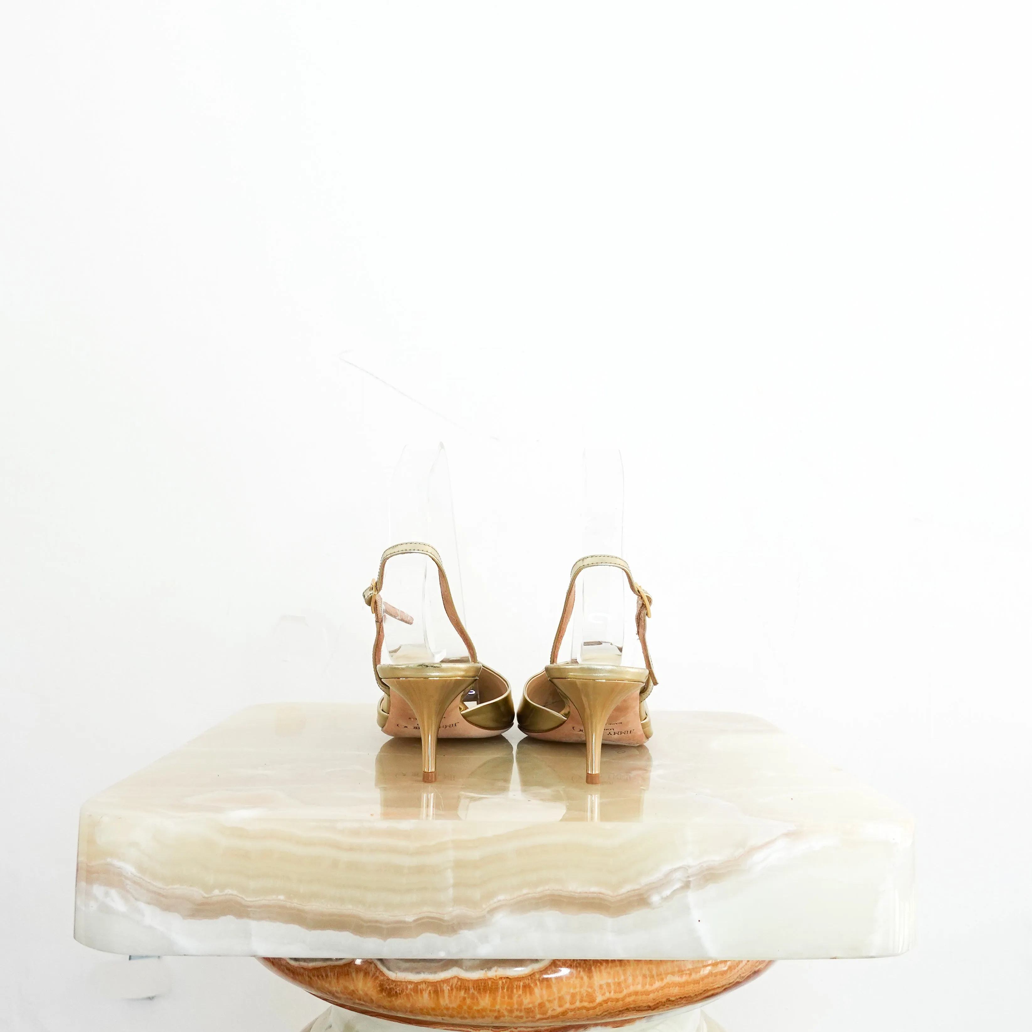 Gold kitten heels