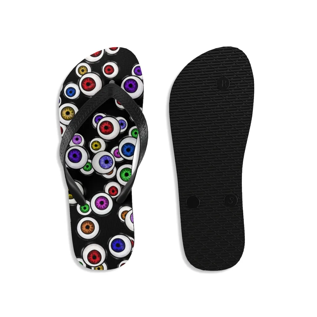 Goth Shoes Eyeballs Everywhere Halloween Unisex Flip-Flops