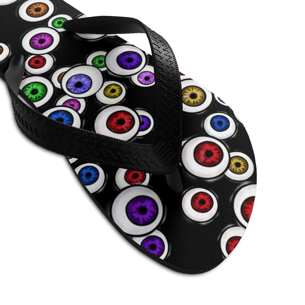 Goth Shoes Eyeballs Everywhere Halloween Unisex Flip-Flops