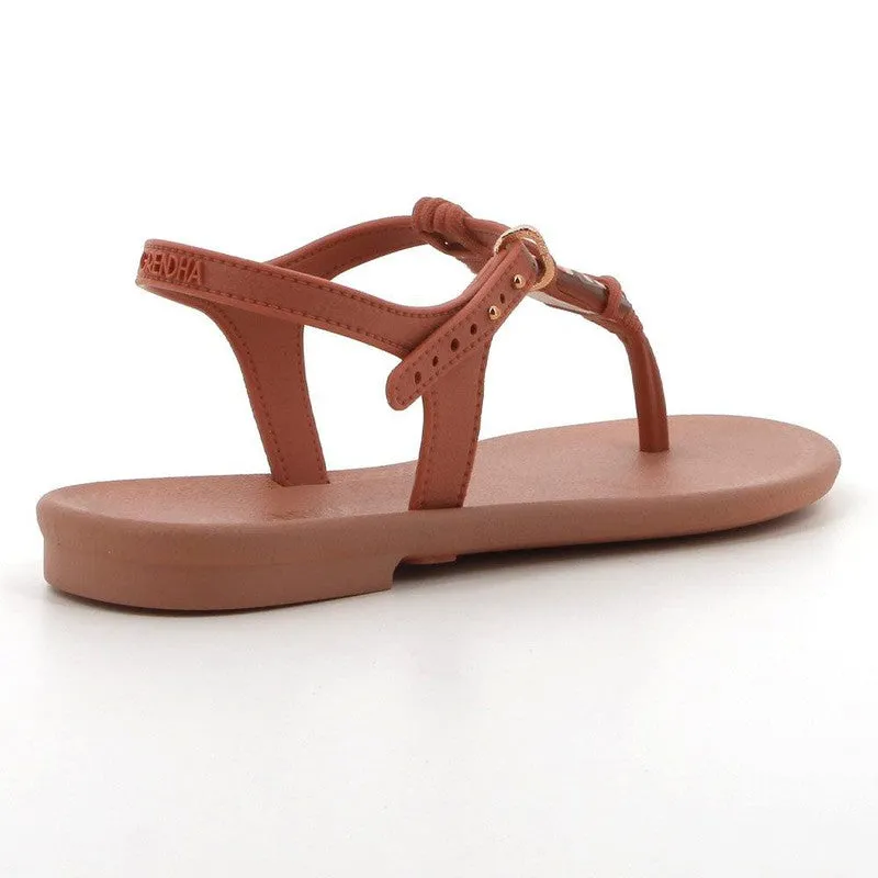 Grendha Slingback Sandals with Trim - Dark Nude