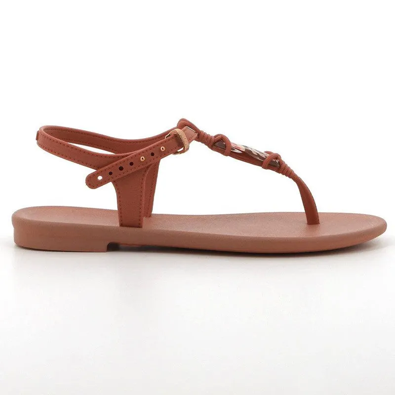 Grendha Slingback Sandals with Trim - Dark Nude