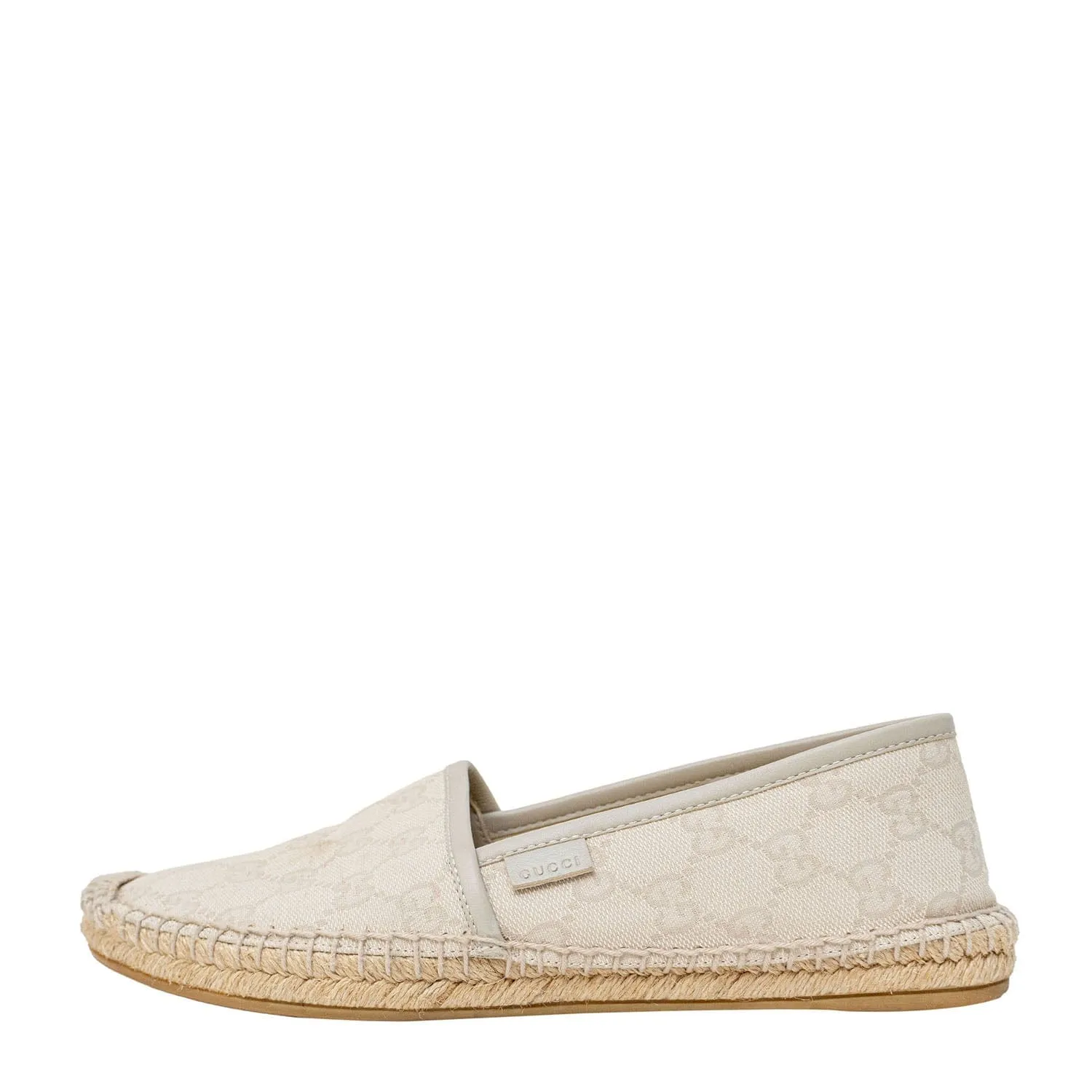 Gucci GG Canvas & Leather Trim Espadrilles 37 SYCH097