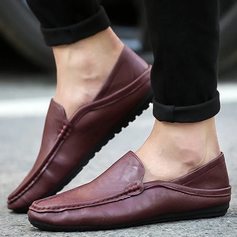 HAJINK Mens Leather Boat Shoes