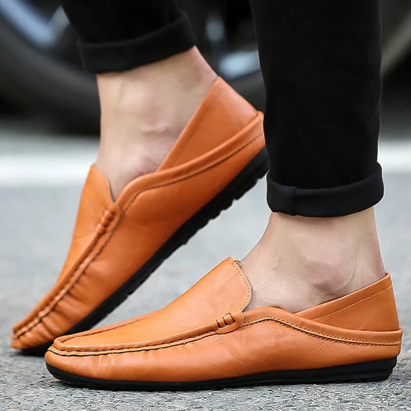 HAJINK Mens Leather Boat Shoes