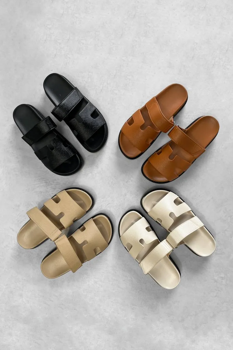 HALLIE Gladiator Strap Sandal - Taupe
