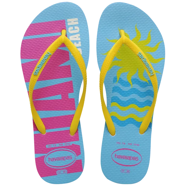 Havaianas Slim Postcard USA Flip Flops - Pink Flux