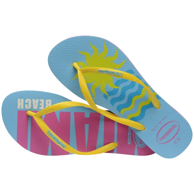 Havaianas Slim Postcard USA Flip Flops - Pink Flux