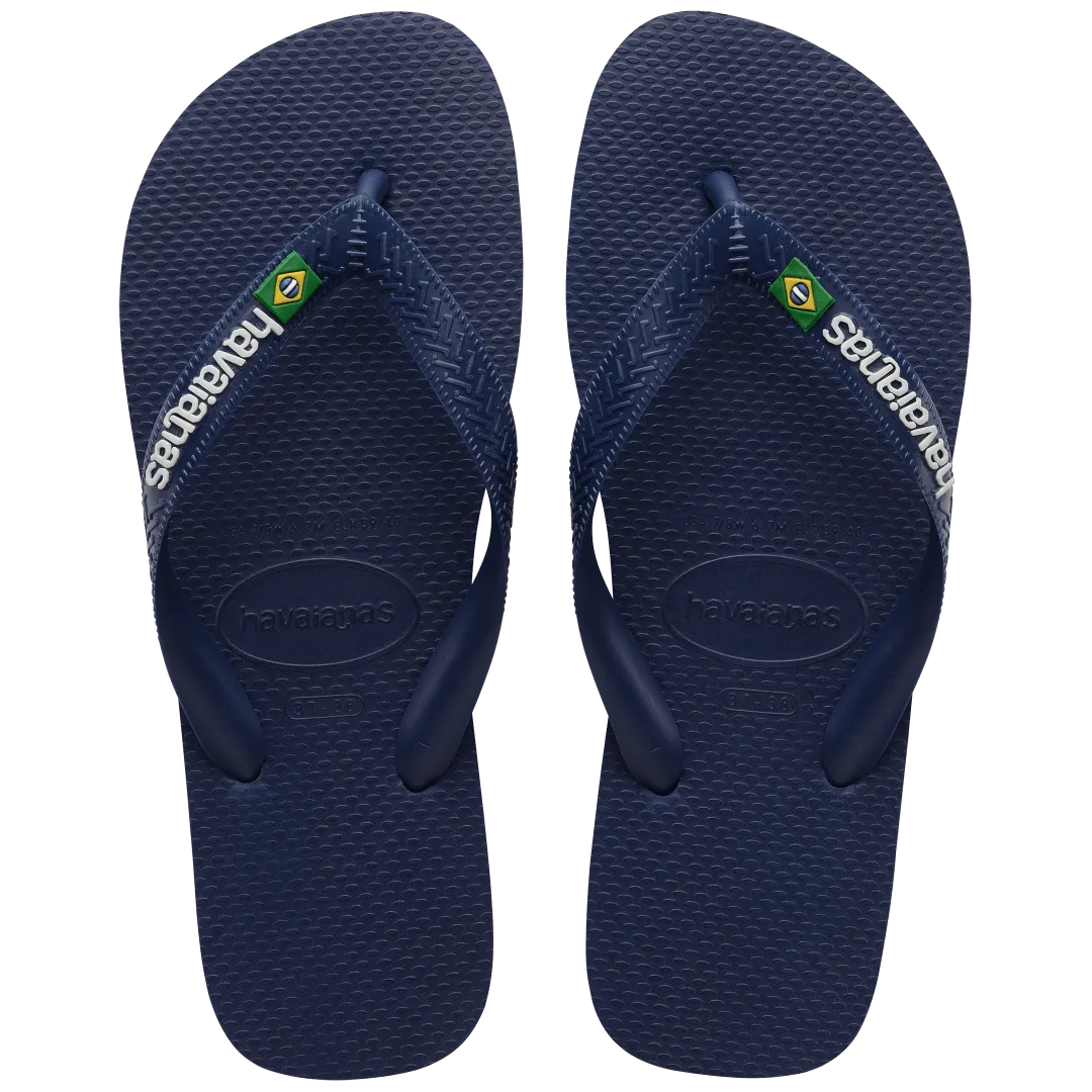 Havaianas Unisex Brazil Logo Sandal Navy Blue