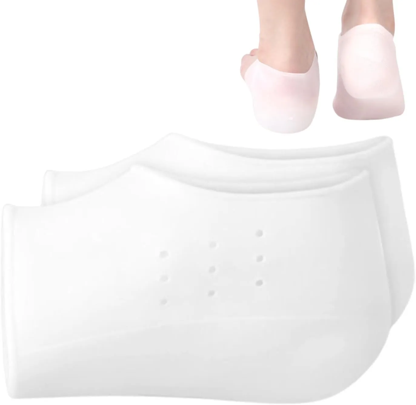 Height Increase Shoe Insoles  11x5.8cm, Silicone, Transparent, Heel Cushion Inserts, Shoe Lift Pads, Elastic Insoles | Soft Shock-Absorbing Invisible Cushion, Comfort Fit For Youth Girls Boys Women F
