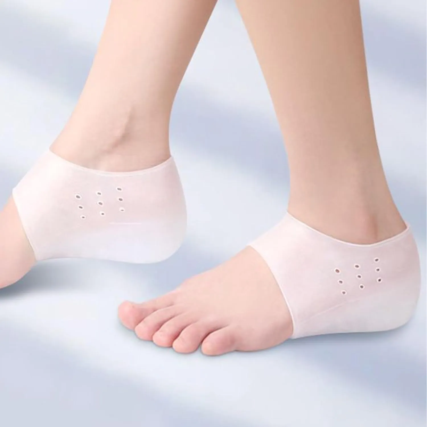 Height Increase Shoe Insoles  11x5.8cm, Silicone, Transparent, Heel Cushion Inserts, Shoe Lift Pads, Elastic Insoles | Soft Shock-Absorbing Invisible Cushion, Comfort Fit For Youth Girls Boys Women F