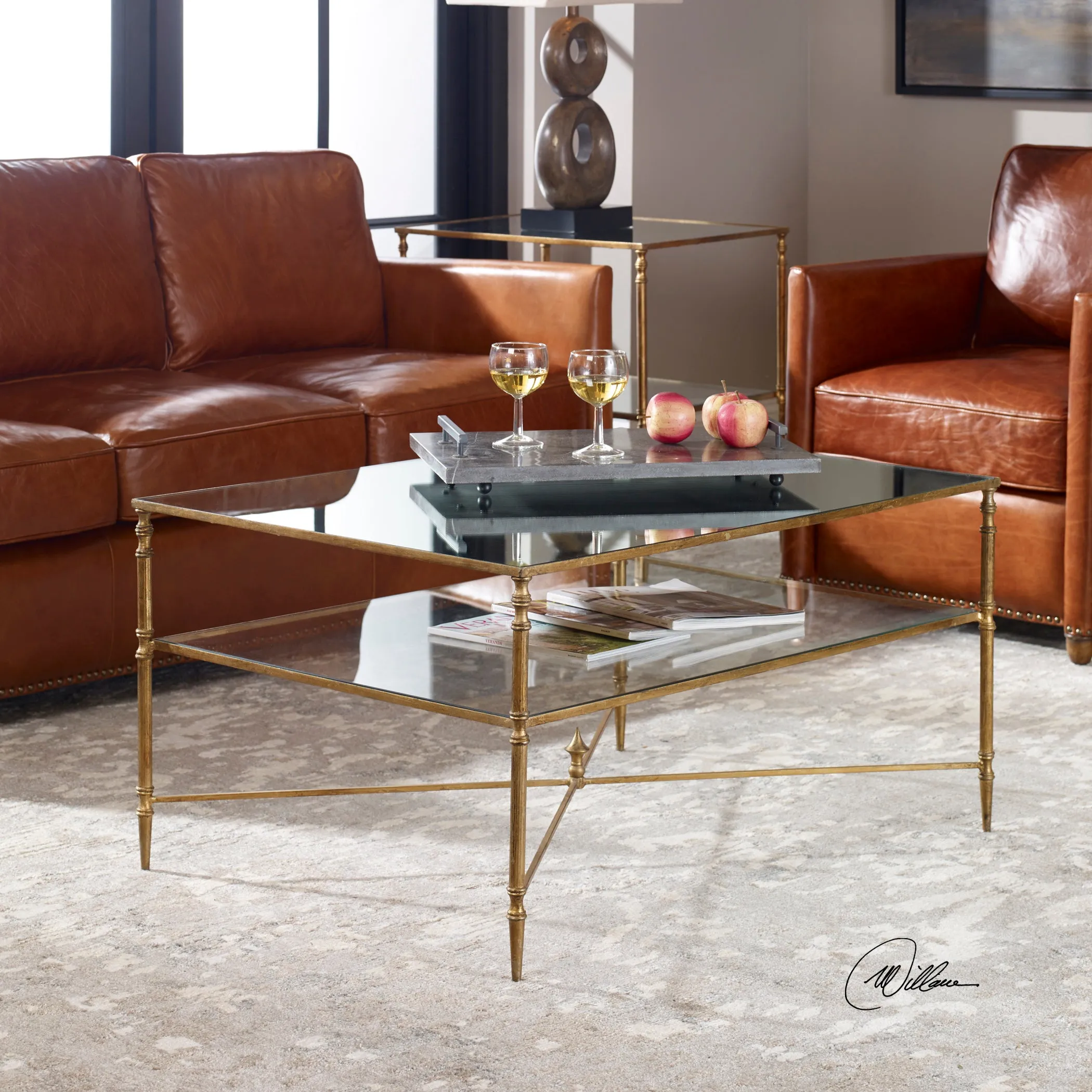 Henzler Mirrored Glass Coffee Table
