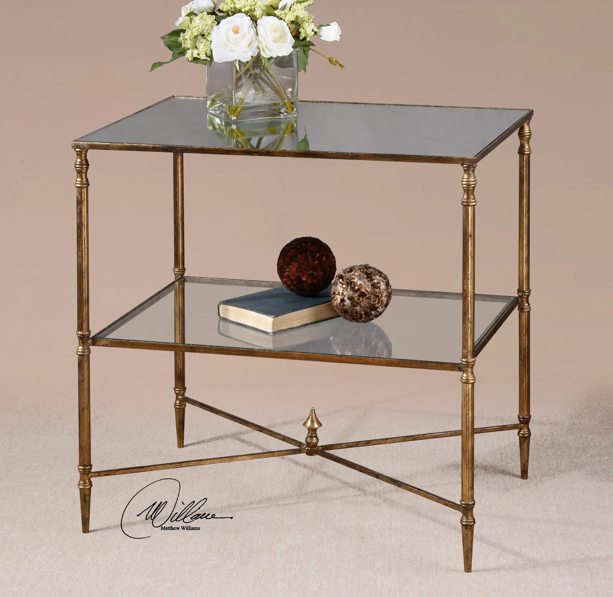 Henzler Mirrored Glass Lamp Table