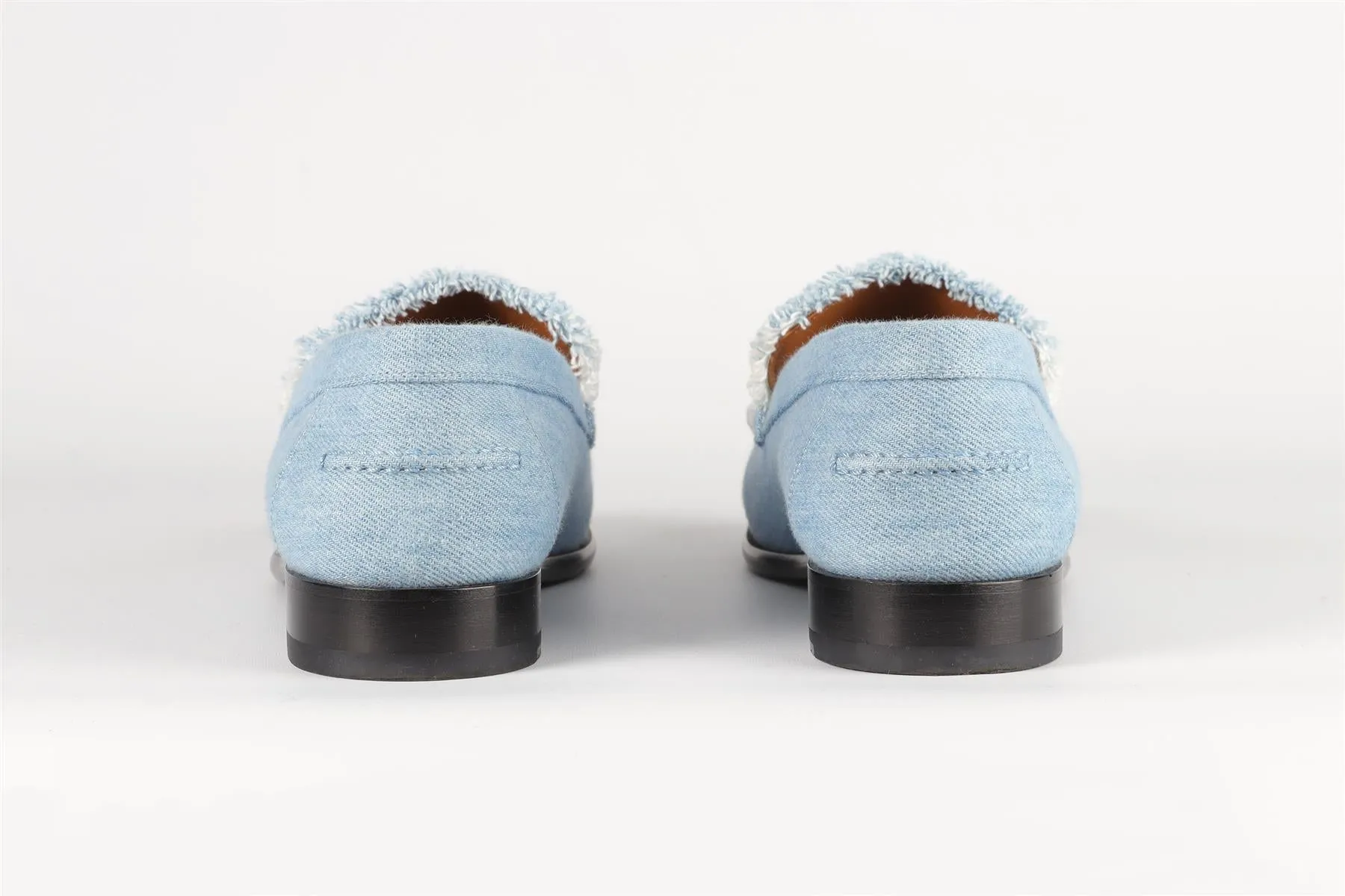HERMÈS BLUE DESTIN DENIM LOAFERS EU 40, UK 7, US 10