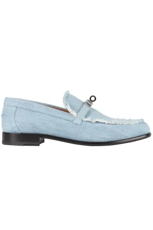 HERMÈS BLUE DESTIN DENIM LOAFERS EU 40, UK 7, US 10