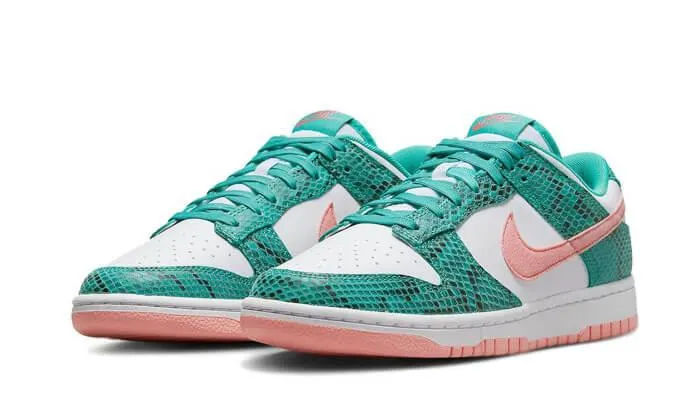 Seasonal Collection running on downhill shoes Dunk Low Snakeskin Washed Teal Bleached Coral