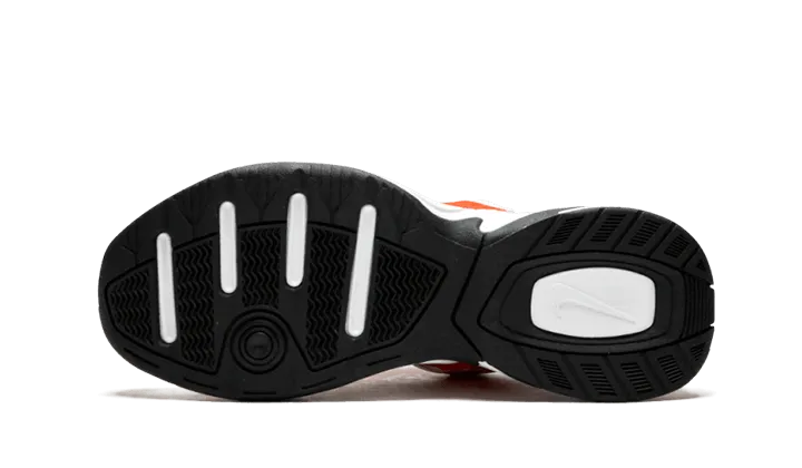M2K Tekno White Black Orange wide - toe - box running shoes
