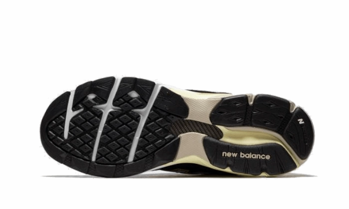 New Balance 990 V3 Black Green Yellow Breathable Design Heel Pad