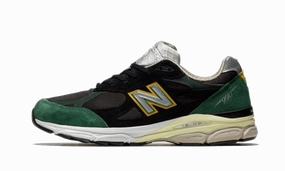 New Balance 990 V3 Black Green Yellow Walk Smooth Thermoregulating Lining