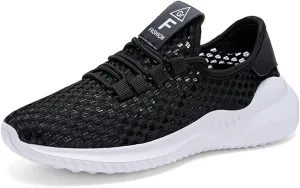 HINDOLA Women Mesh Walking Sneakers Slip on Fashion Breathable Comfortable Lace Up Tennis Lightweight Quick Drying Sports Shoes