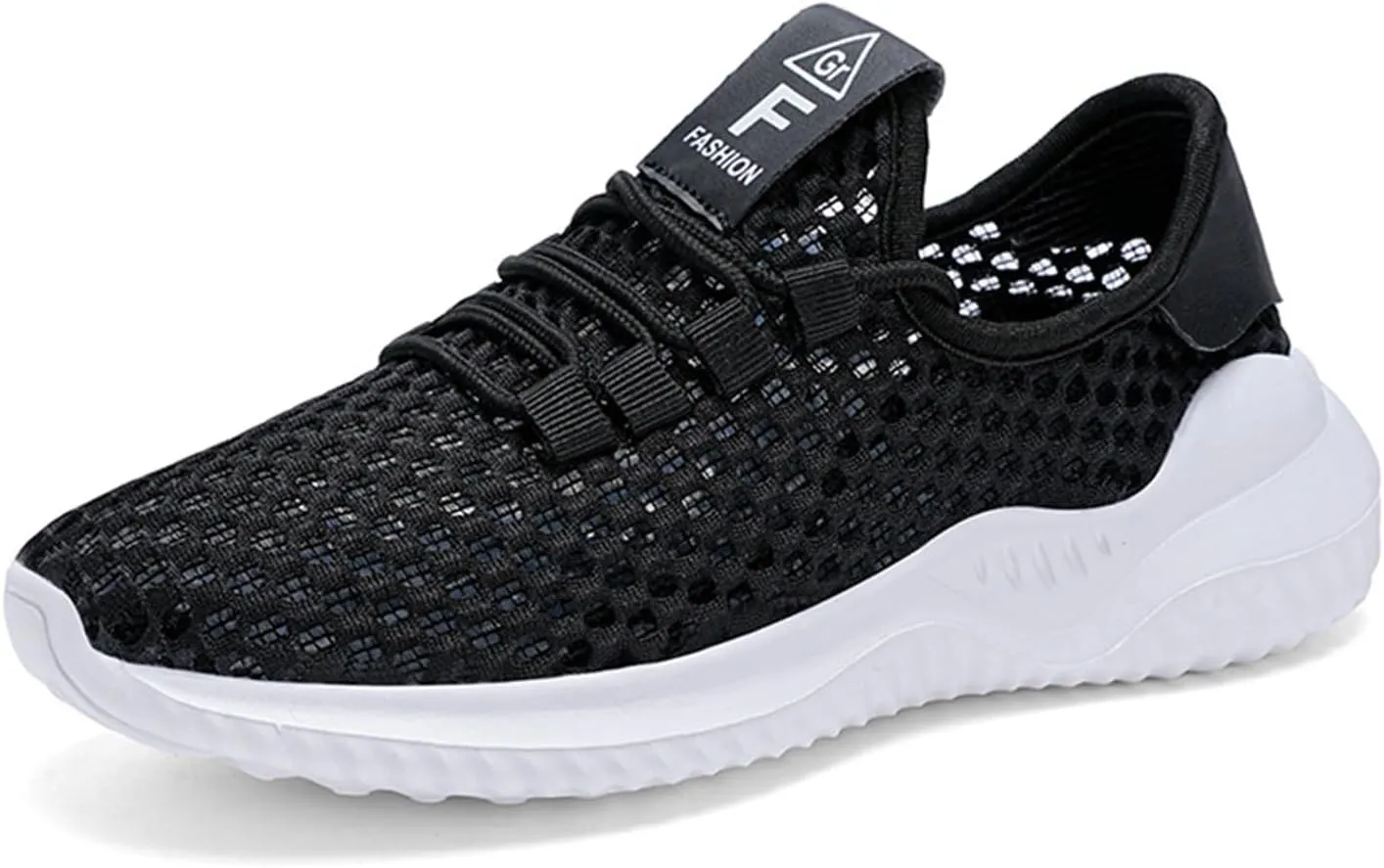 HINDOLA Women Mesh Walking Sneakers Slip on Fashion Breathable Comfortable Lace Up Tennis Lightweight Quick Drying Sports Shoes