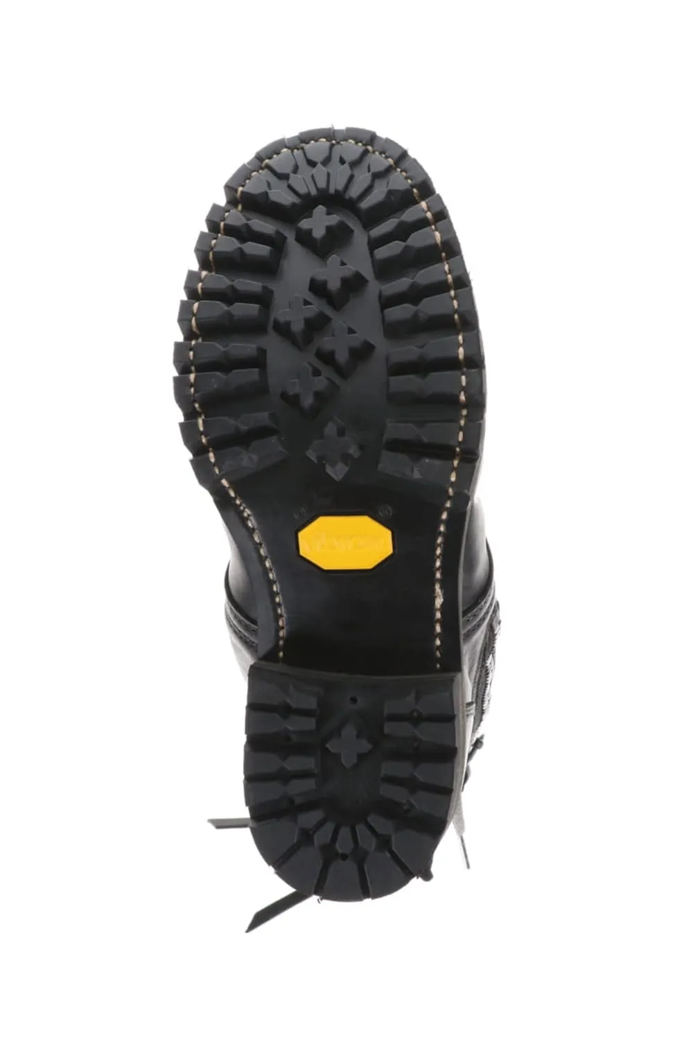 Horse Leather Lace-Up Combat Boots Black