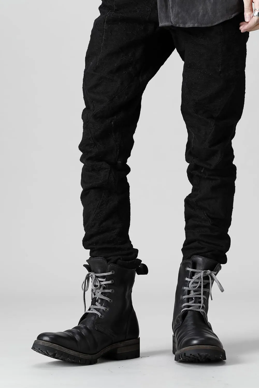 Horse Leather Lace-Up Combat Boots Black