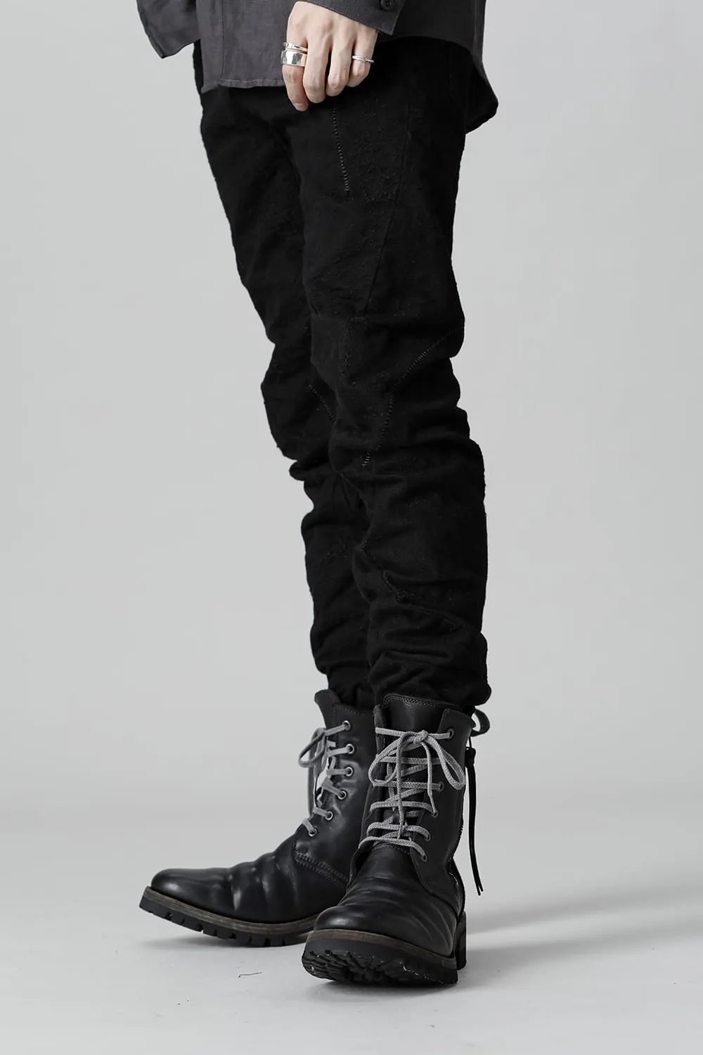 Horse Leather Lace-Up Combat Boots Black