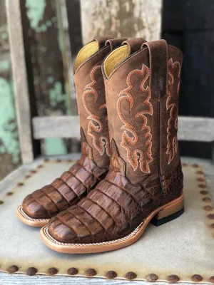 HorsePower Children and Youth Chocolate Nile Print Square Toe Boots HPK1070 HPY1070