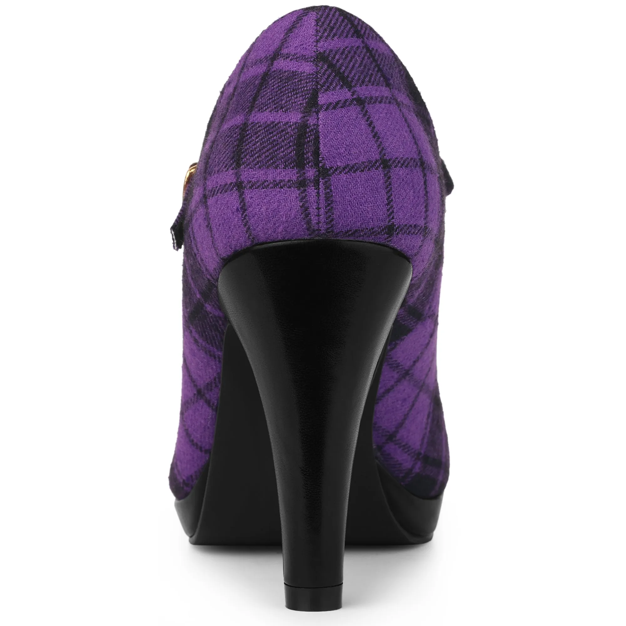 Houndstooth Platform Stiletto Heel Mary Janes Pumps