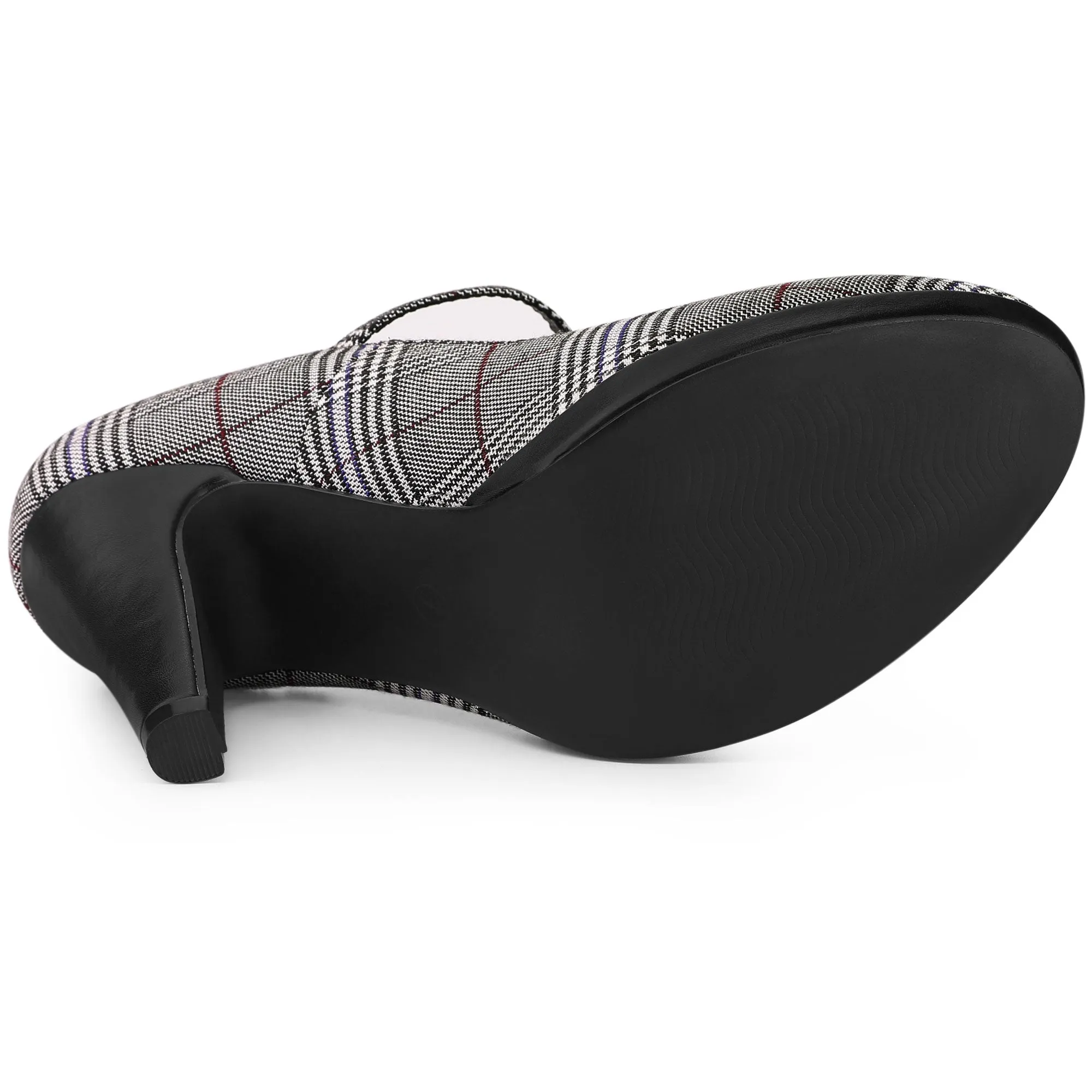Houndstooth Platform Stiletto Heel Mary Janes Pumps