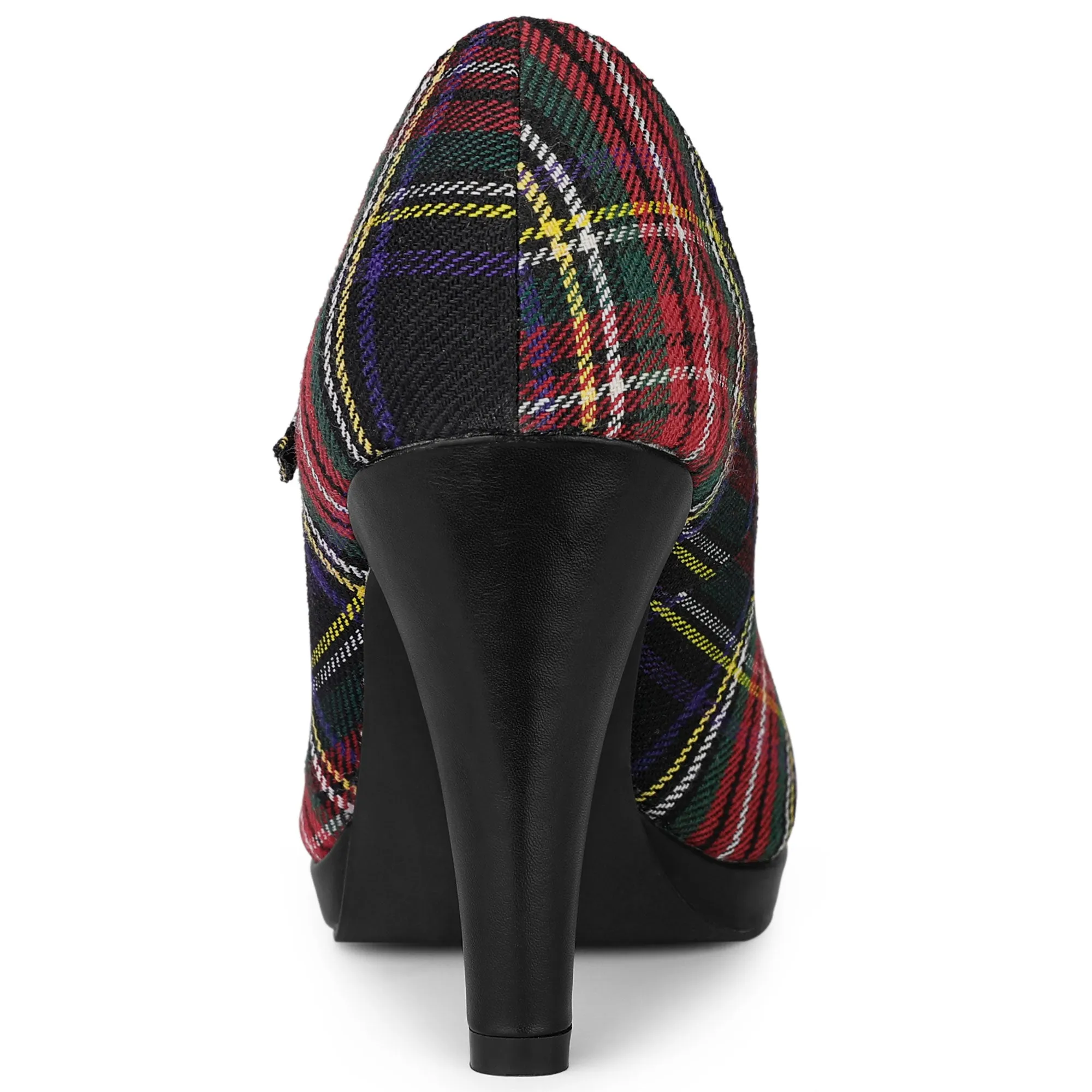 Houndstooth Platform Stiletto Heel Mary Janes Pumps